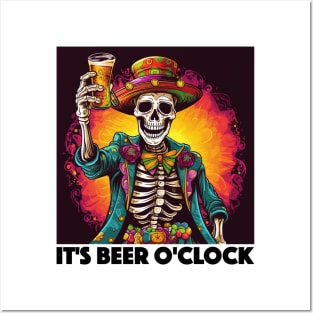 It's Beer O'Clock Design, with Black Lettering Posters and Art